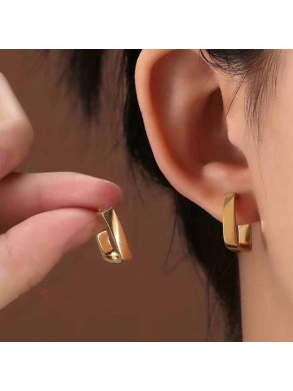 Gold Geometric Hoop Earrings